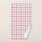 Texte personnalisé élégant moderne plaid rose tart (Serviette à main)