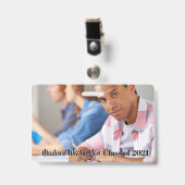 Texte personnalisé et badge photo (Avant avec clip)