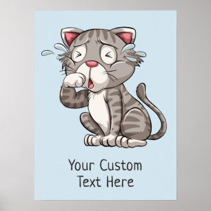 Texte personnalisé et couleur Poster du chat en Pl