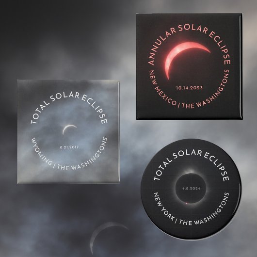 Texte personnalisé et images Eclipse Magnet