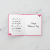 Texte personnalisé et photo Carte Saint Valentin. (Intérieur)