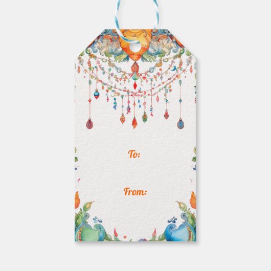 Texte personnalisé, étiquette Diwali Harmony (Dos)