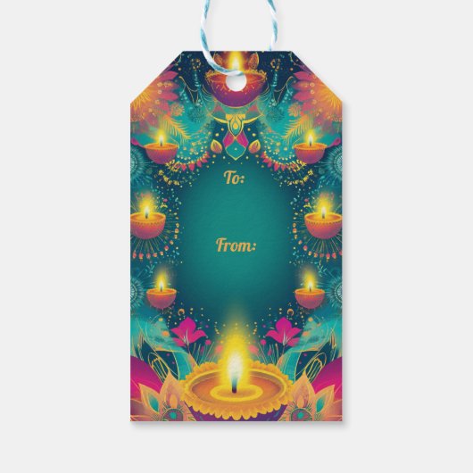 Texte personnalisé, étiquette Diwali Serenity - Lu (Dos)