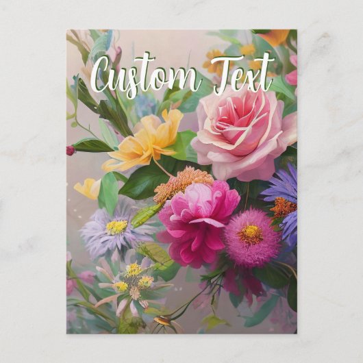 Texte personnalisé Fleurs mixtes 8 fleurs Modèle (Devant)