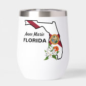 Texte personnalisé Floride Drapeau & Fleur Orange  (Arrière)