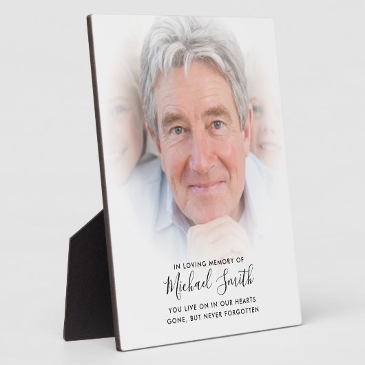 Texte personnalisé Hommage photo Tablet op Plaque (Côté)