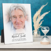 Texte personnalisé Hommage photo Tablet op Plaque (Côté)