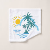 Texte personnalisé Îles tropicales (Gant de toilette)