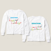 texte personnalisé rétro coloré plus heureux vacan (Motif Recto et Verso)