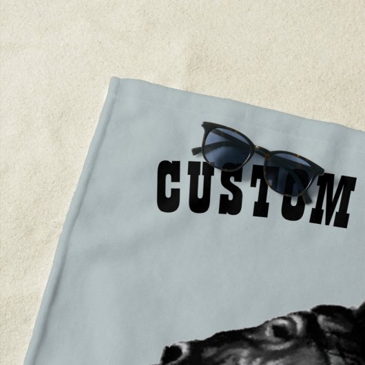 Texte Personnalisé Serviette de plage - Élevage Ch (En situation)