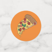 Texte personnalisé Table Pizza Party confetti (Petit recto)