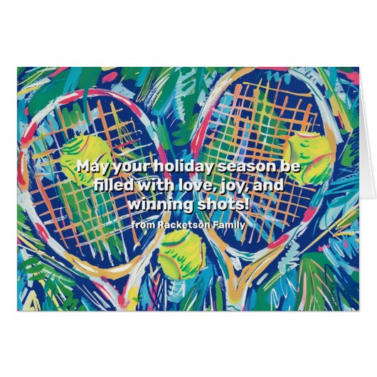 🎾 🎄 texte personnalisé, Tennis Holiday Tennis Ch (Devant horizontal)