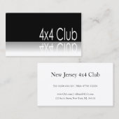 Texte réfléchi - Club 4x4 - Carte de visite Promo (Devant / Derrière)