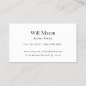 Texte réfléchi - Leçons de tir à l'arc - Carte de (Dos)