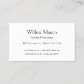 Texte réfléchi - Mode - Carte de visite (Dos)