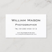 Texte réfléchi - Photographe - Carte de visite (Dos)