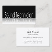 Texte réfléchi - Technicien du son - Carte de visi (Devant / Derrière)