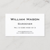 Texte Réfléchissant - Gardener - Carte de visite (Dos)