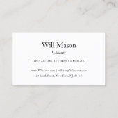 Texte Réfléchissant - Glazier - Carte de visite (Dos)