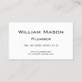 Texte Réfléchissant - Plumber - Carte de visite (Dos)