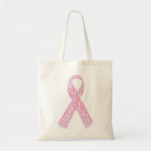 Texte rose de ruban - sac de conscience de Cancer (Devant)