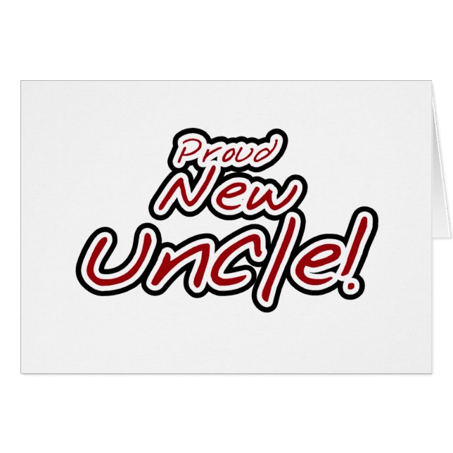Texte rouge et noir de nouvel oncle fier - (Devant horizontal)