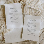 Texte simple et élégant | Détails de l'invité Mari<br><div class="desc">Ces cartes d'information minimalistes et élégantes pour invités de mariage présentent du texte noir moderne sur un arrière - plan blanc propre, pour un look simple et élégant. Vous pouvez utiliser ces cartes pour vous renseigner sur l'itinéraire, la réception ou le transport, les informations sur l'hôtel ou l'hébergement et tout...</div>