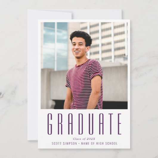 texte simple faire-part de graduation photo person (Devant)