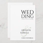 Texte simple minimaliste uniquement faire-part de (Devant / Derrière)