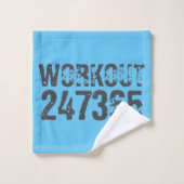 Texte usé et rayé Workout 247365 bleu (Gant de toilette)