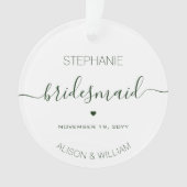 Texte vert foncé de demoiselle d'honneur minimalis (devant)