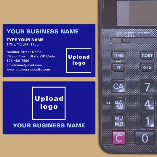 Textes alignés à gauche Carte de visite bleu