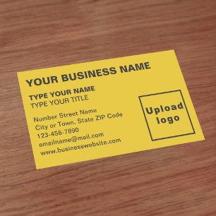 Textes alignés à gauche Carte de visite jaune
