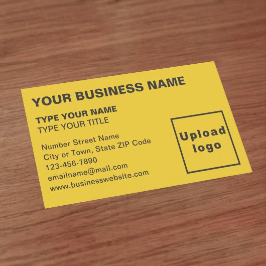 Textes alignés à gauche Carte de visite jaune