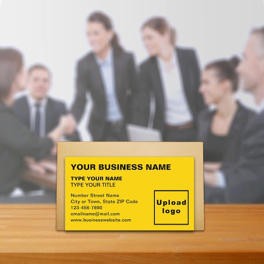 Textes alignés à gauche Carte de visite jaune