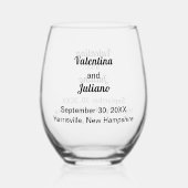 Textes Mariages noirs sur verre à vin sans pierre (Recto)