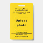 Textes simples avec la photo de l'employé Badge Ja (Avant)