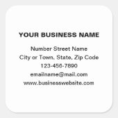 Textes simples Marque d'affaires sur Sticker Carré (Devant)