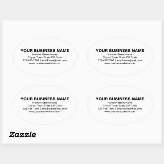 Textes simples Marque d'affaires sur Sticker ovale (Feuille)