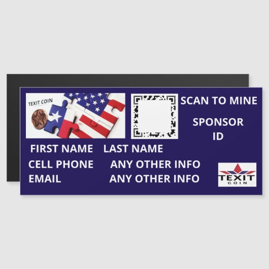 Texticoin Scan naar mijn QR-code magneet (Voorkant / Achterkant)