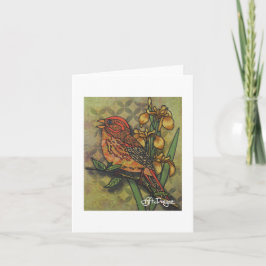 Textiel Art Bird Notecard Kaart