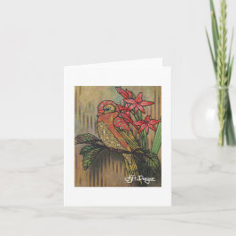 Textiel Art Bird Notecard Kaart