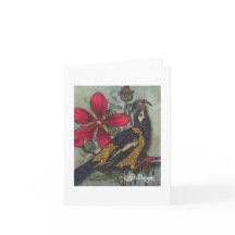 Textiel Art Bird Notecard