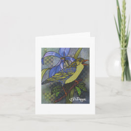 Textiel Art Bird Notecard Kaart