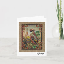 Textiel Art Bird Notecard
