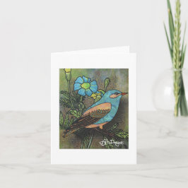 Textiel Art Bird Notecard Kaart