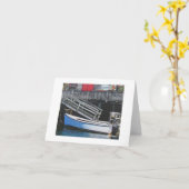 Textiel Art Boat Notecard Kaart (Gele Bloem)