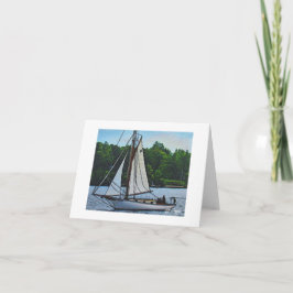 Textiel Art Boat Notecard Kaart