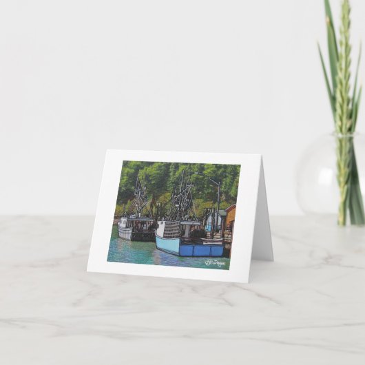 Textiel Art Boat Notecard Kaart (Voorkant)