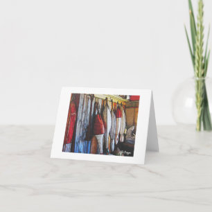 Textiel Art Boat Notecard Kaart